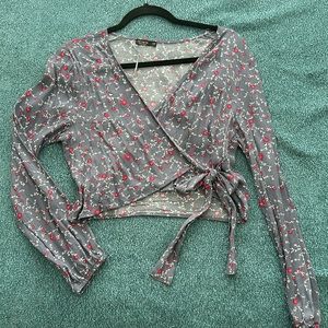 Cotton On floral tie blouse